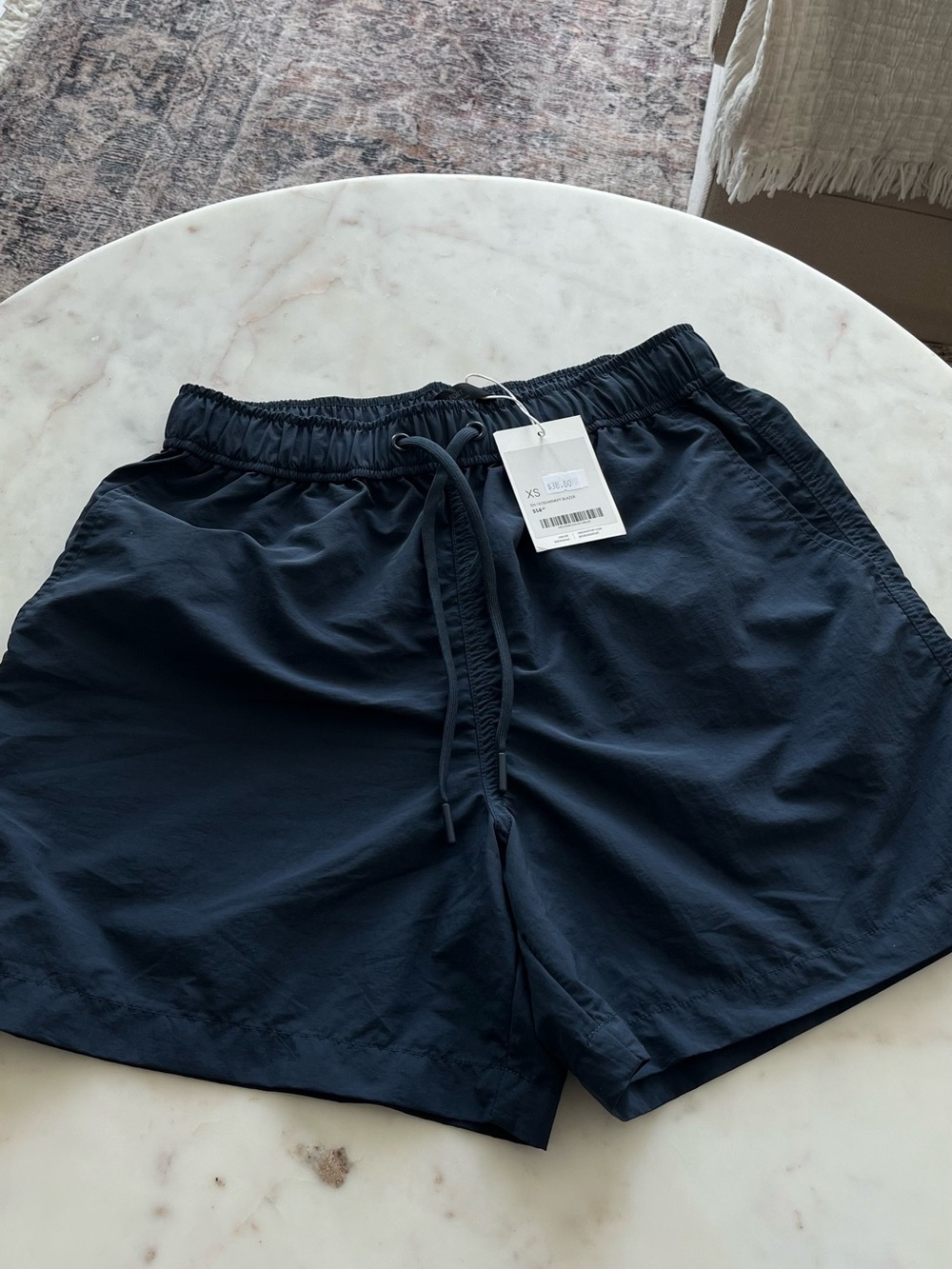 OAK + FORT Navy Drawstring Nylon Vintage Sport Shorts